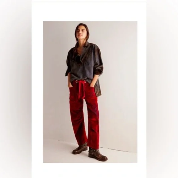 We The Free Red Velvet Joggers - Picture 1 of 12